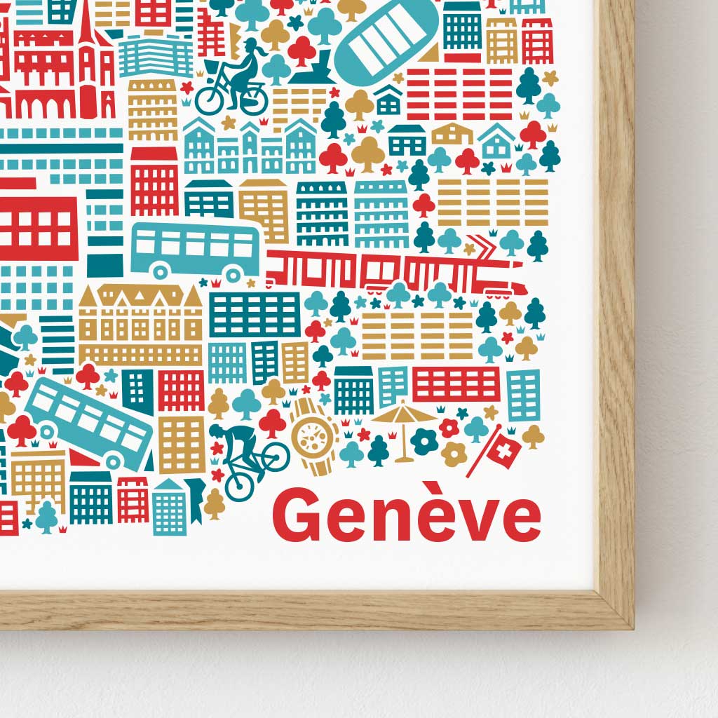 Genf Poster gerahmt