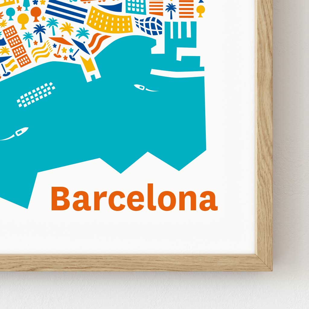 Barcelona Poster gerahmt