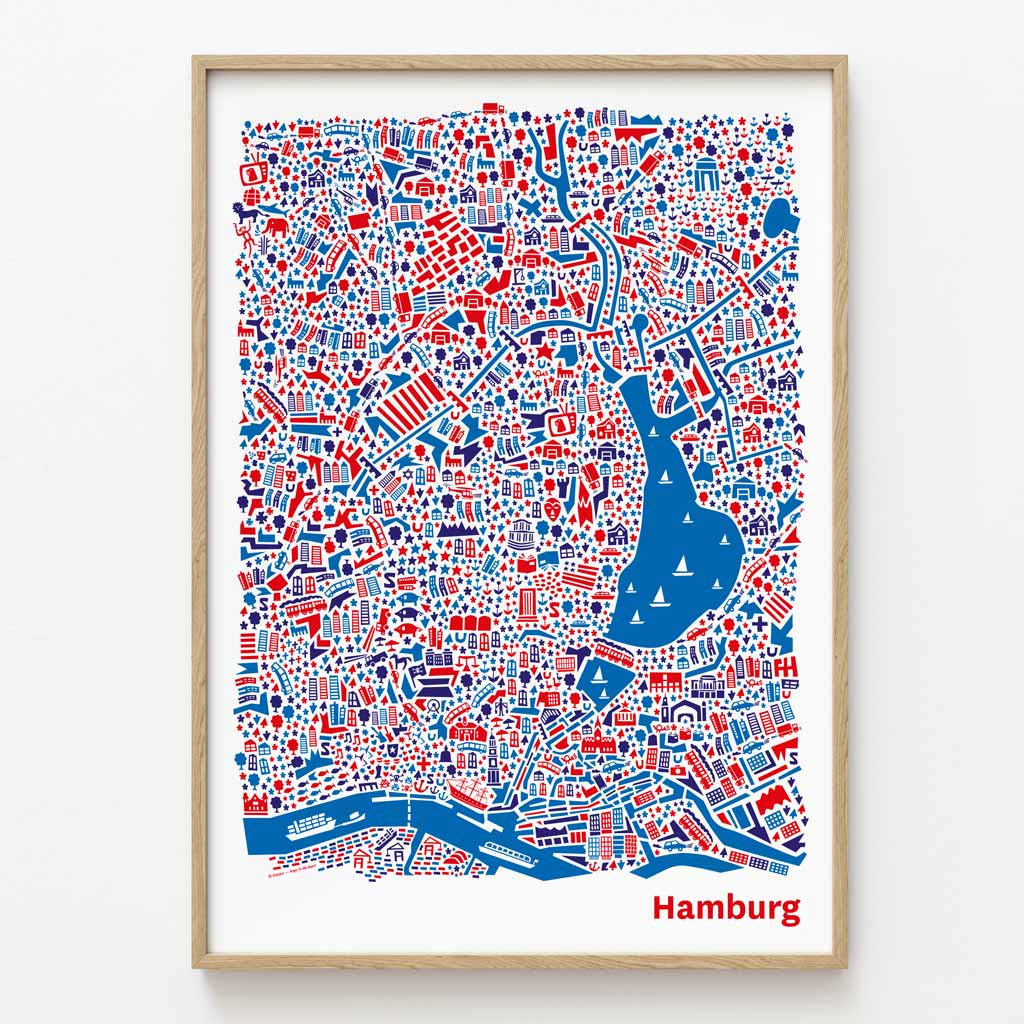 Hamburg Poster gerahmt