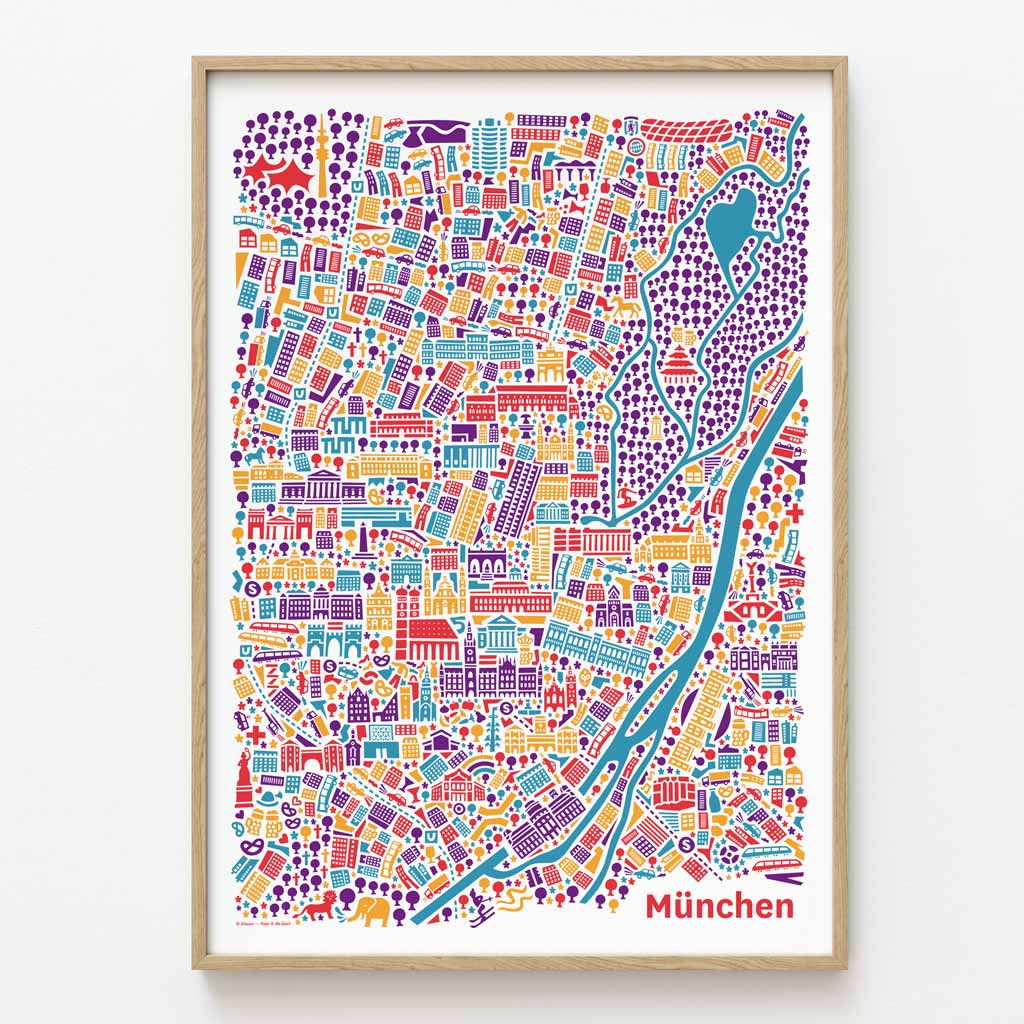 München Poster gerahmt