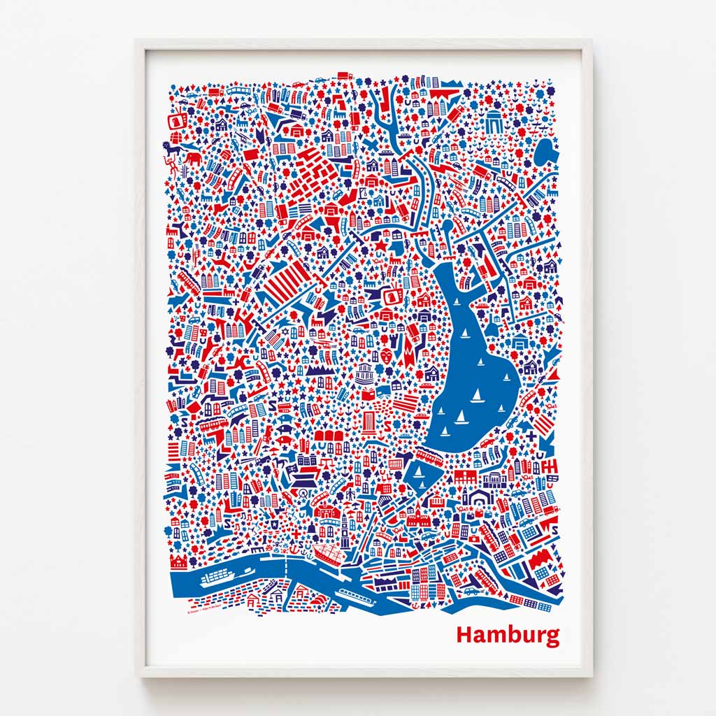 Hamburg Poster gerahmt