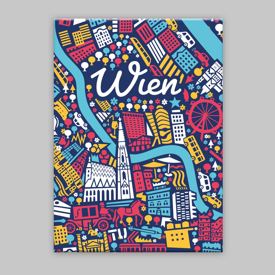 Wien Stadtplan Kühlschrankmagnet