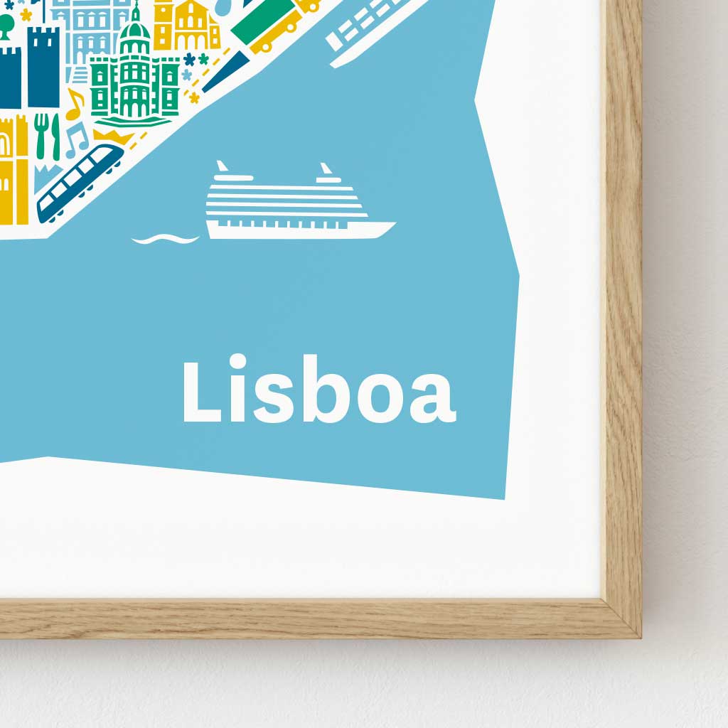 Lissabon Poster gerahmt