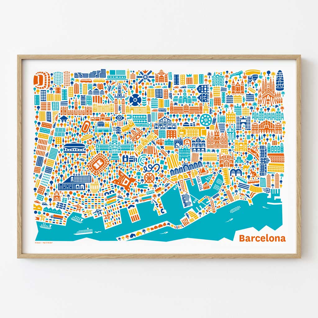 Barcelona Poster gerahmt Barcelona Poster gerahmt