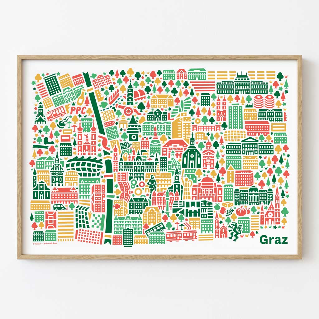 Graz Poster gerahmt Graz Poster gerahmt