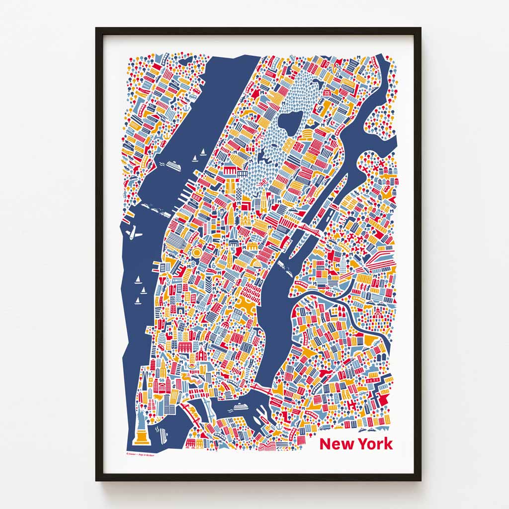 New York Poster gerahmt