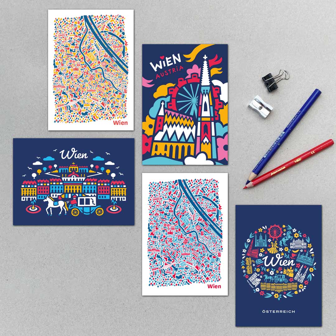 Wien Postkarten Set