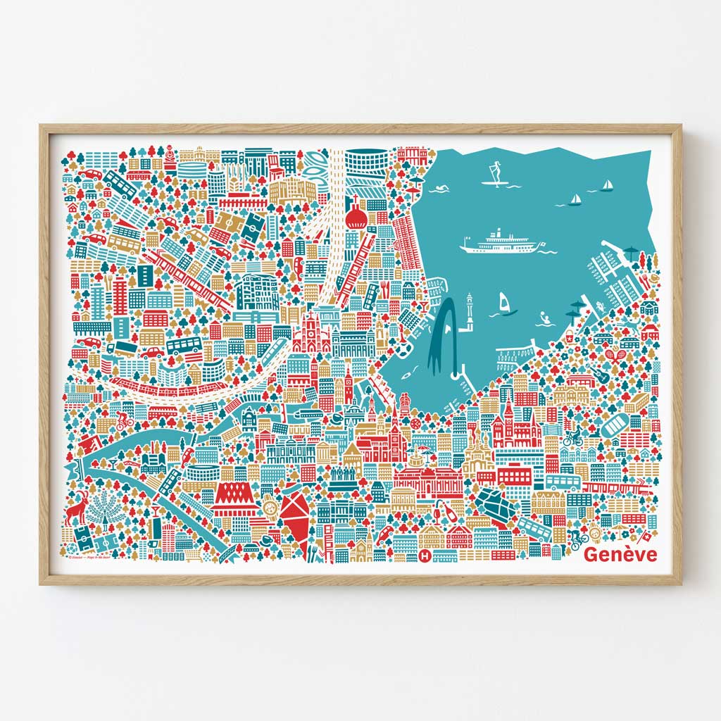 Genf Poster gerahmt