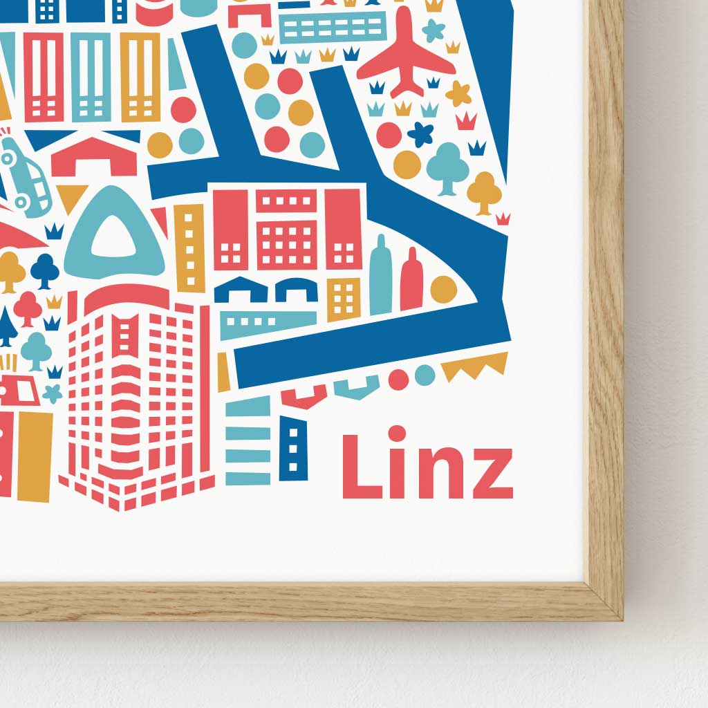 Linz Poster gerahmt