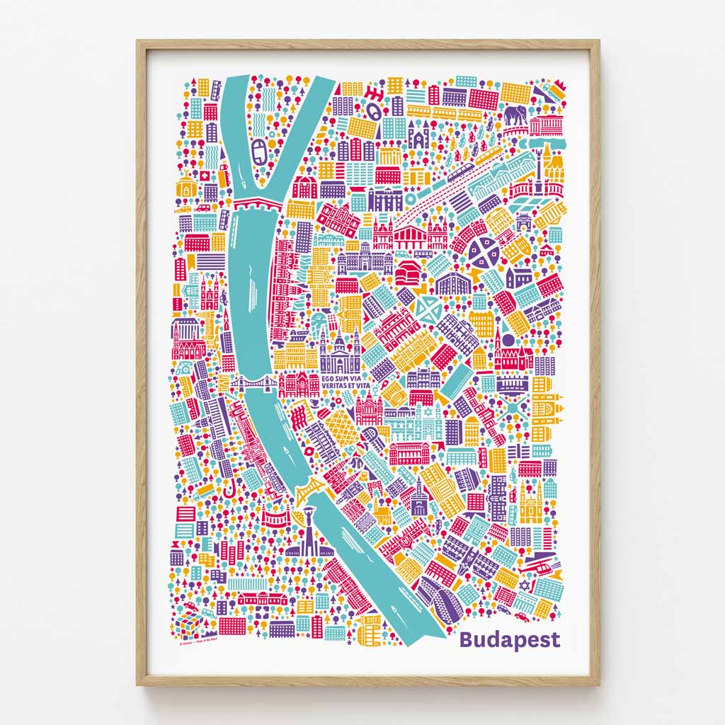 Budapest Poster gerahmt Budapest Poster gerahmt