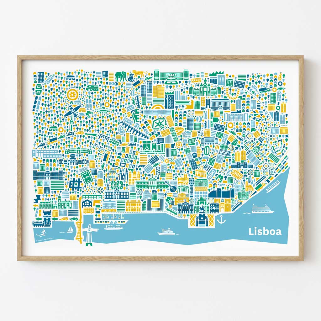 Lissabon Poster gerahmt Lissabon Poster gerahmt