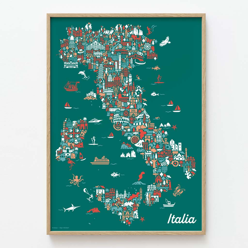 Italy Poster framed