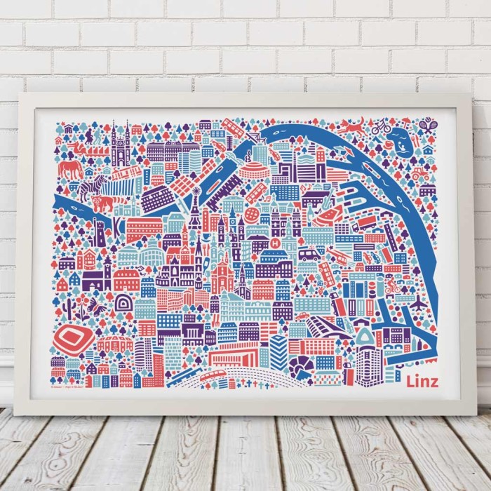 Linz Stadtplan Poster