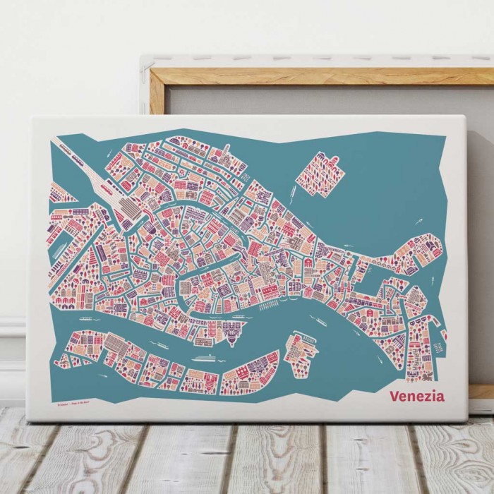 Venedig Stadtplan Leinwand