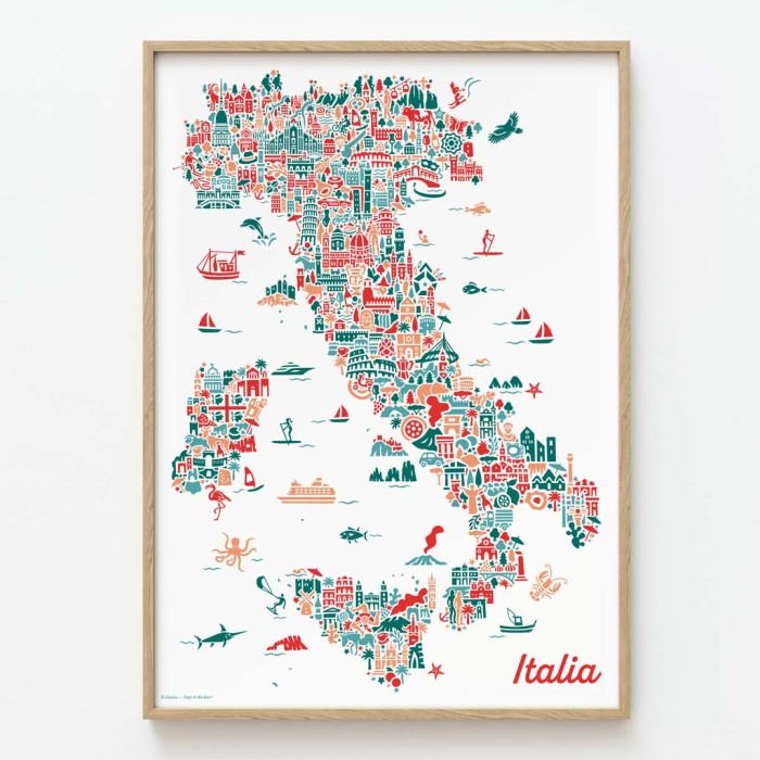 Italien Karte mit Rahmen