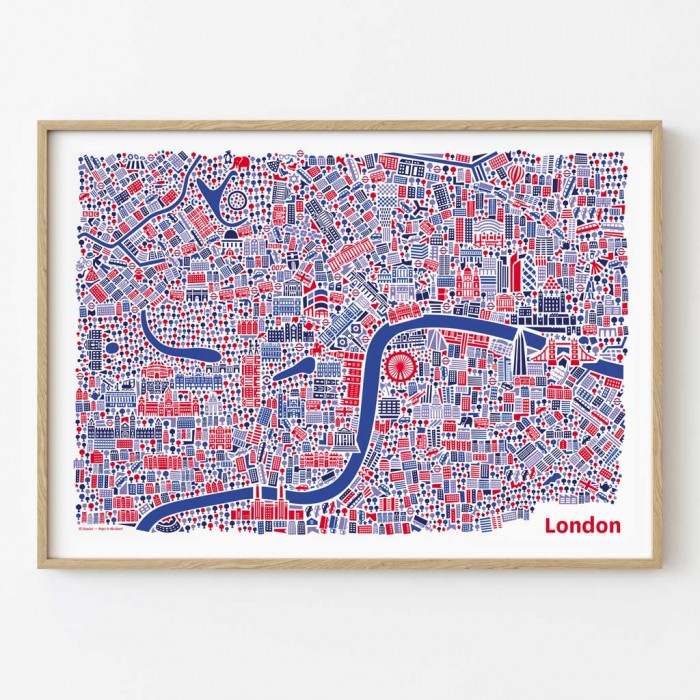 London Stadtplan Poster gerahmt