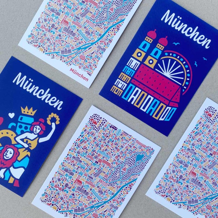 München Postkarten Set