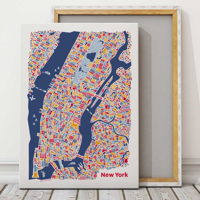 New York Stadtplan Leinwand