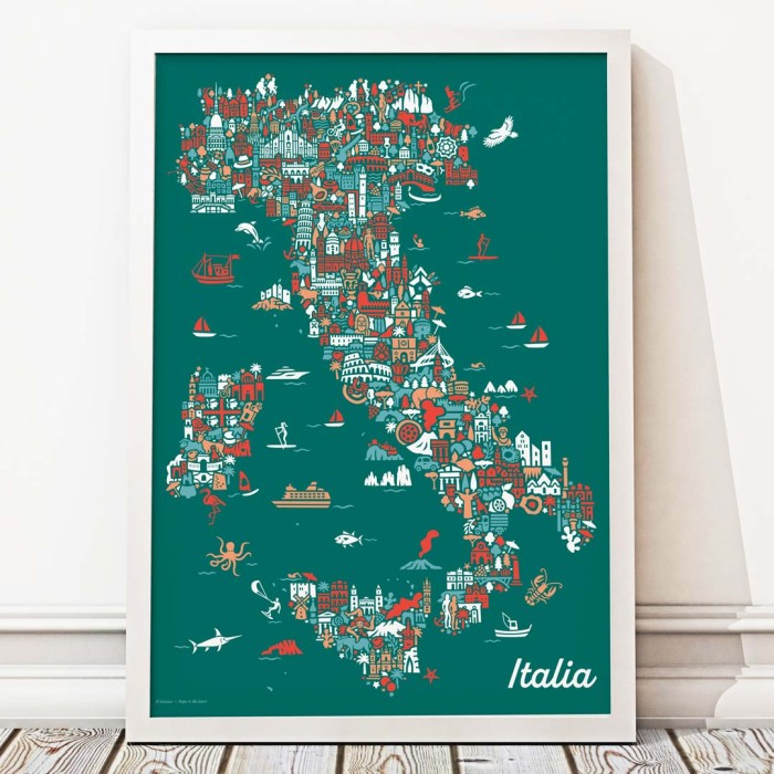 Italien Karte Poster