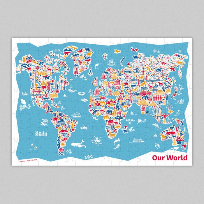 Weltkarte Puzzle Kinder 200 Teile