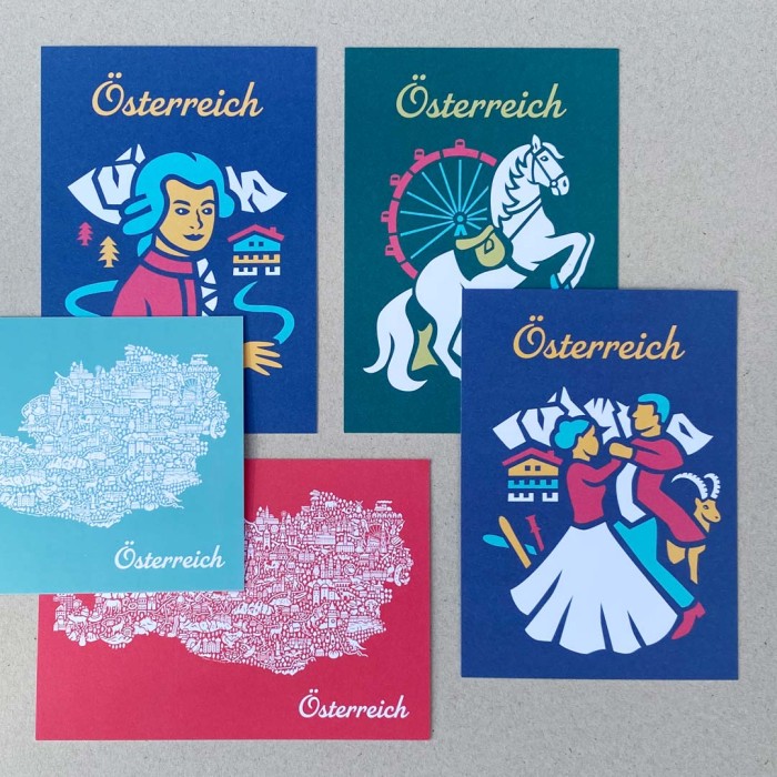 Österreich Postkarten Set